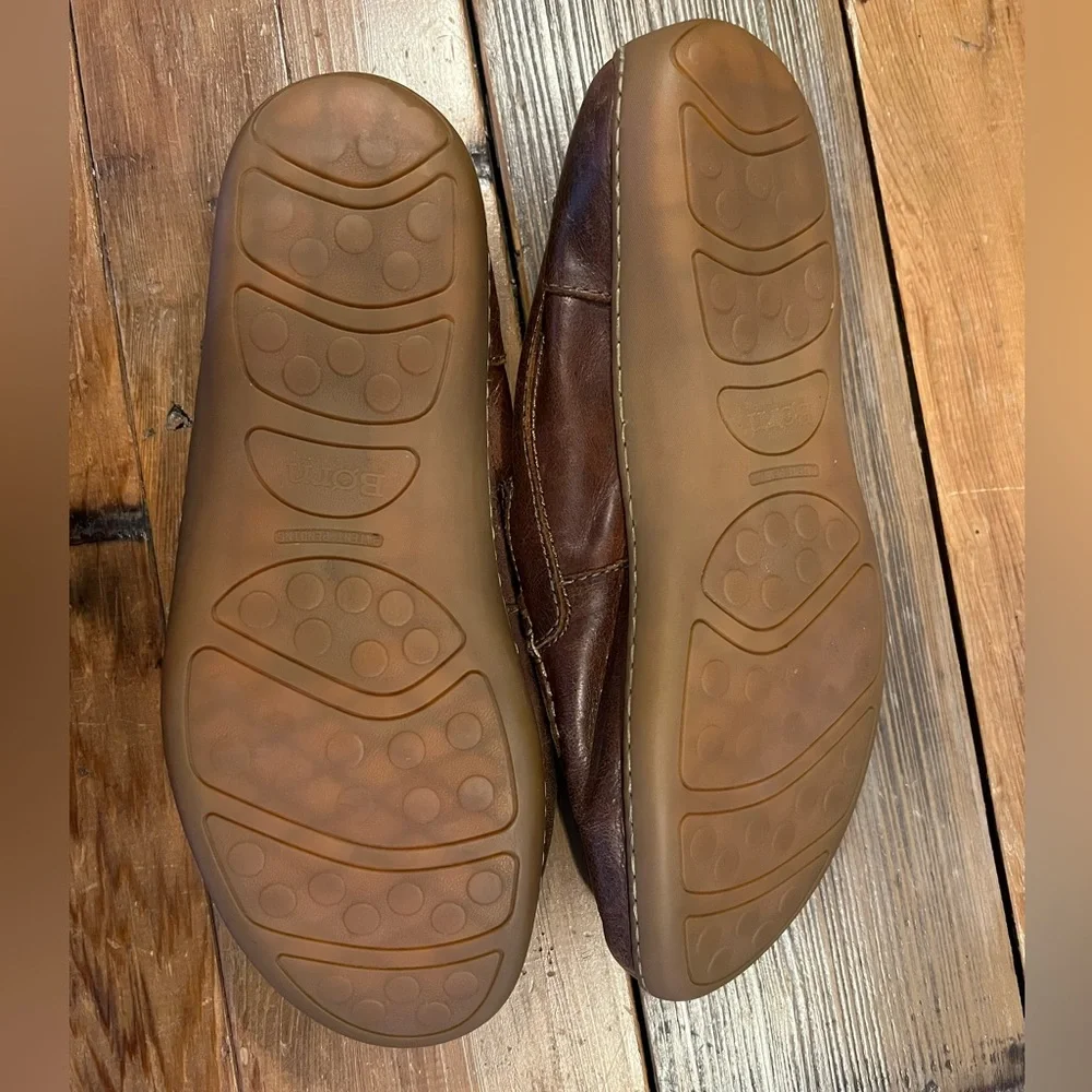 Born Shoes Men's Eberhard Brown Leather Moc Toe Slip-On Loafer Size 13 - Picture 4 of 5
